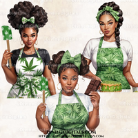 Cannabis Baker Baking Women of Color | Digital Images Clipart Instant Download