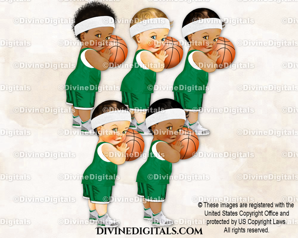 Basketball Player Emerald Green Ball Sweatband Sneakers Baby Boy