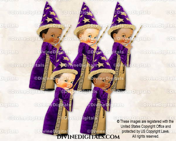 Halloween Wizard Costume Purple Gold Baby Boy