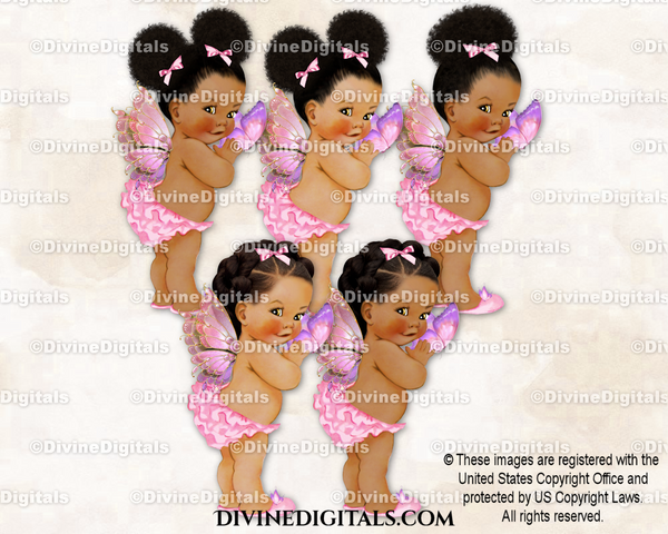 Butterfly Princess Wings Light Pink Lavender Baby Girl Babies of Color