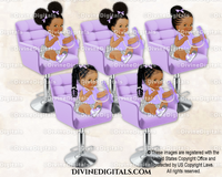 Barber Stylist Chair Lavender Sitting Baby Girl Comb