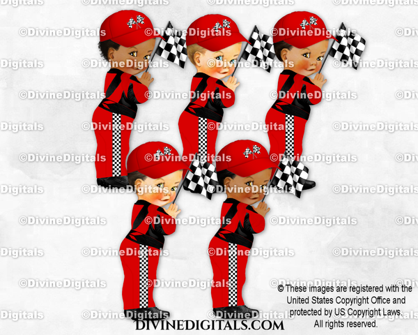 Racecar Driver Red Black White Check Hat Flag Racing | Baby Boy