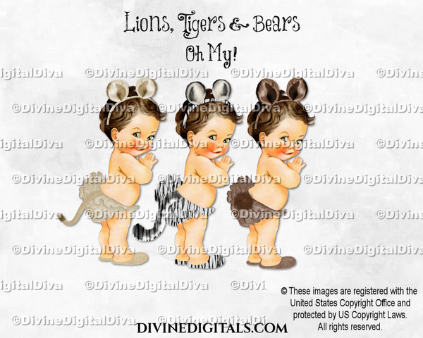Lions Tigers & Bears Oh My! Baby Girl Light Tone