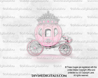 Cinderella Carriage Coach Pink Silver Diamond Crown Tiara