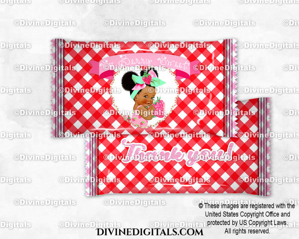 Krispy Treat Wrapper So Berry Sweet Strawberry Red Pink Baby Girl DARK Puffs