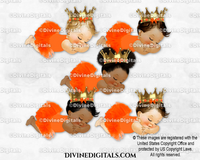 Sleeping Princess Orange Tutu Gold Crown Baby Girl
