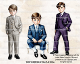 Little Boy Toddler Dress Suit Watercolor Clipart Images