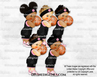 Basketball Player Black Pink Ball Sweatband Sneakers Baby Girl