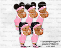 Basketball Player Pink Ball Sweatband Sneakers Baby Girl Babies of Color