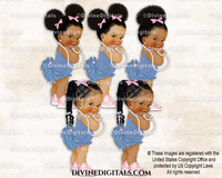 Denim & Diamonds Blue Pink Pearls Sneakers Baby Girl Babies of Color