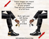 Sneaker Ball Men's Legs Trouser Tux Fashion Party | Transparent Clipart Digital Images PNG Instant Download