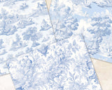 Seamless Antique Cornflower Blue Toile Scrapbooking Journaling Backgrounds Digital Paper Printable Tiling | Instant Download CU