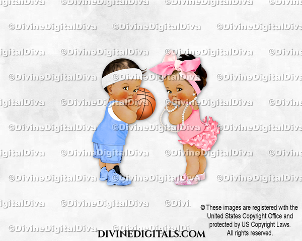 Basketball Bows Blue Pink Baby Boy Girl MEDIUM