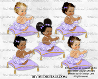 Princess on a Pillow Lavender Gold Pearls Baby Girl