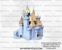 Royal Fairytale Castle Blue Gold