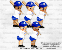 Baseball Player Royal Blue & White Cap Bat Baby Boy