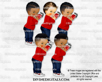 Barber Clippers Jeans Red Shirt Sneakers Baby Boy