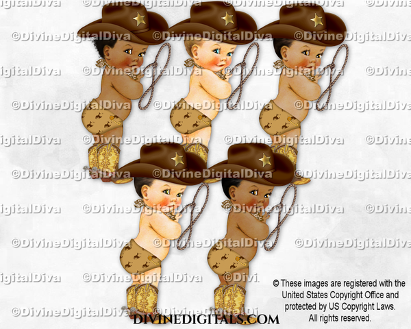 Cowboy Brown & Beige Hat Boots Lasso Baby Boy
