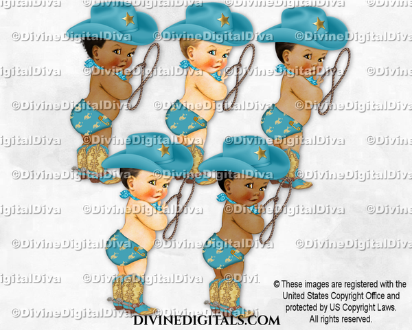Cowboy Turquoise & Beige Hat Boots Lasso Baby Boy