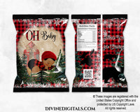 Lumberjack Red & Black Buffalo Plaid Chip Bag Wrappers Baby Boy DARK