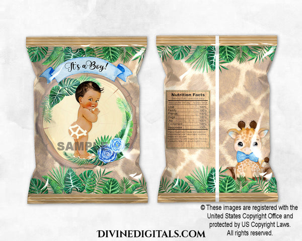 Giraffe Chip Bag Printable Baby Boy MEDIUM