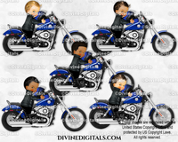 Motorcycle Theme Helmet Boots Leather Jacket Black Royal Blue Biker Baby Boy