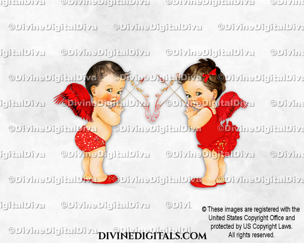 Valentine Cupids Red Angel Wings Bow Arrow Baby Boy Girl LIGHT