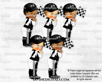 Racecar Driver Black White Check Hat Flag Racing | Baby Boy