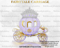 Cinderella Carriage Coach Lavender Gold Diamond Crown Tiara