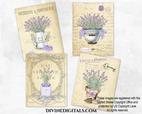 French Lavender Printable Vintage Decoupage Crafting 8.5" x 11"