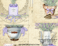 French Lavender Printable Vintage Decoupage Crafting 8.5" x 11"