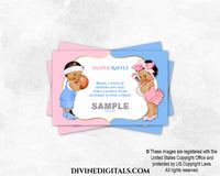 Layup or Makeup Diaper Raffle Basketball Bow Pink Blue Baby Boy Girl MEDIUM
