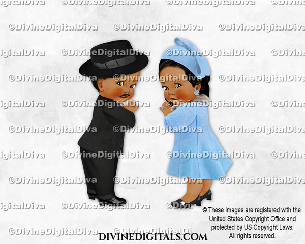 Dr. Martin Luther King & Coretta Scott King Boy Girl DARK