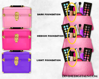 Makeup Kit Pink Hot Pink Purple Case Eyeshadow Clipart Digital Download