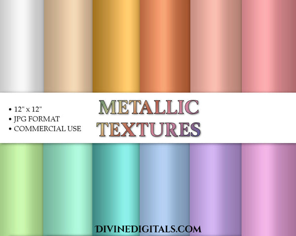 Metallic Textures Foil Backgrounds Digital Paper Printable