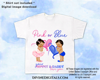 Pink or Blue? Mommy & Daddy Love You Gender Reveal Baby Boy Girl MEDIUM