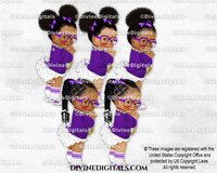 Hip Hop 90s Purple Knee Socks Glasses Gold Chain Baby Girl Babies of Color