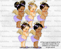 Angel Lavender Gold Wings Halo Baby Girl