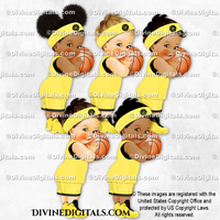 Princess Basketball Player Yellow & Black Ball Sweatband Sneakers Baby Girl