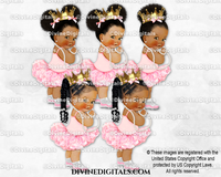 Princess Ballerina Pink Tutu Gold Crown Pearls Sneakers Baby Girl Babies of Color