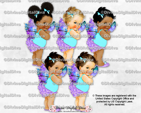 Butterfly Princess Wings Lavender Turquoise Baby Girl