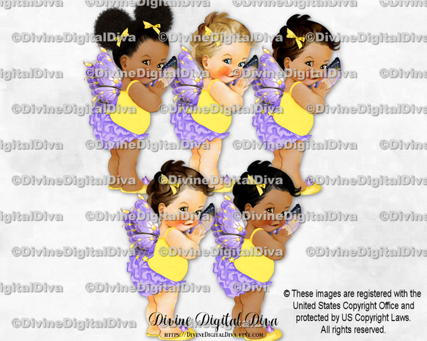 Butterfly Princess Wings Lavender Yellow Baby Girl