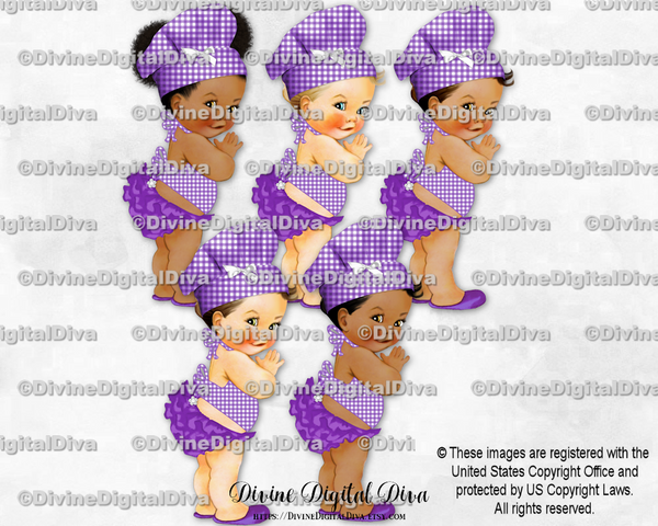 BabyQ Chef Hot Purple Gingham Hat Apron BBQ Baby Girl