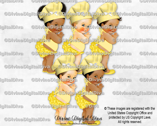 BabyQ Chef Hot Yellow Gingham Hat Apron BBQ Baby Girl