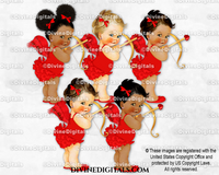 Princess Valentine's Cupid Angel Wings Red Baby Girl