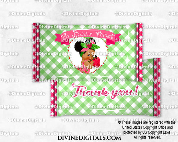 Krispy Treat Wrapper So Berry Sweet Strawberry Pink Green Baby Girl DARK Puffs