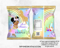 Chip Bag Unicorn Pastel Rainbow Baby Girl DARK Puffs
