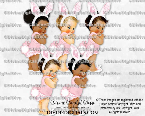 Easter Bunny Blush Pink Ears Cottontail Slippers Baby Girl