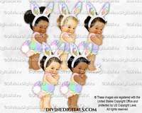 Easter Bunny Rainbow Ears Cottontail Slippers Baby Girl