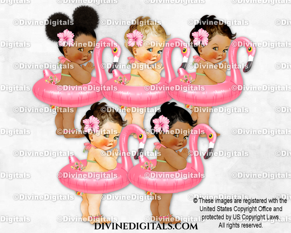 Flamingo Floatie Pink Bikini Baby Girl